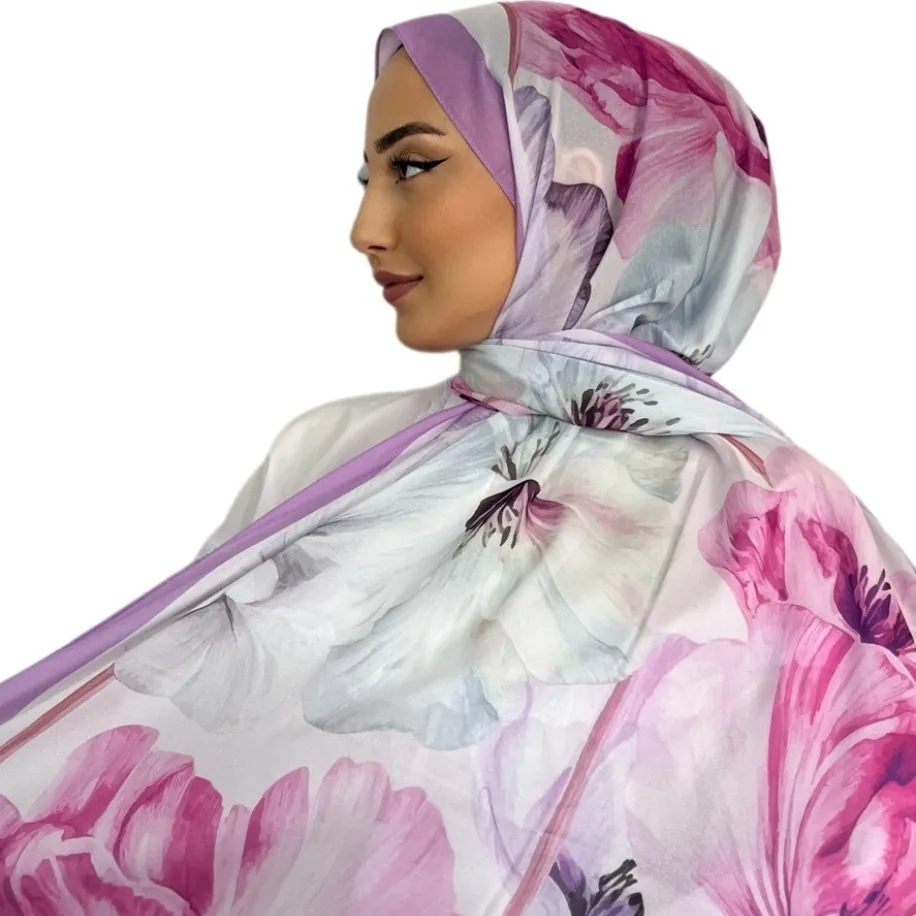 ROSLEY SCARF - FRANSIZ İPEĞİ LALE DESEN
