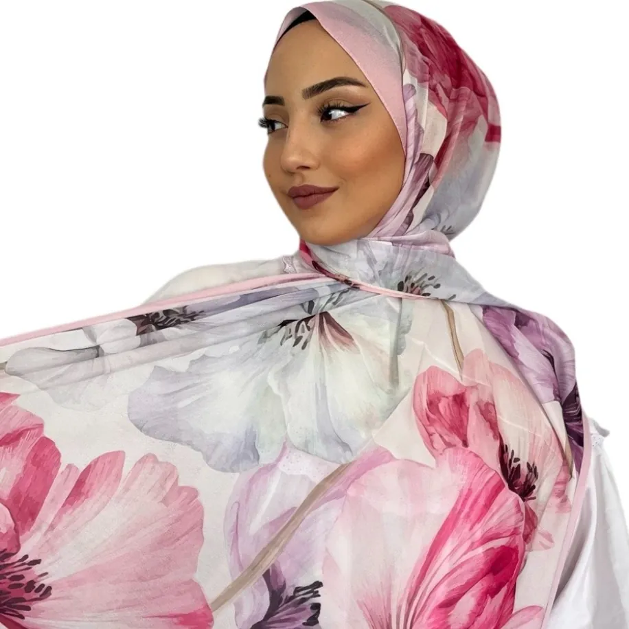 ROSLEY SCARF - FRANSIZ İPEĞİ LALE DESEN