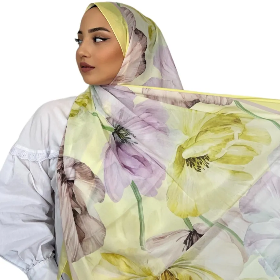 ROSLEY SCARF - FRANSIZ İPEĞİ LALE DESEN