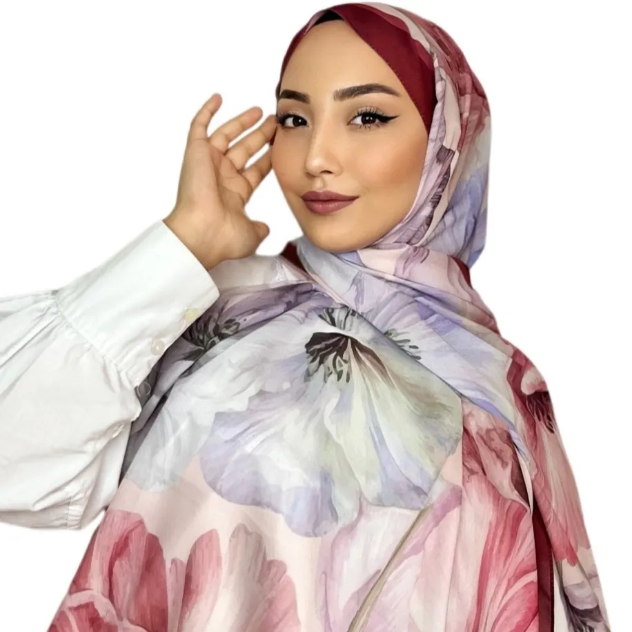 ROSLEY SCARF - FRANSIZ İPEĞİ LALE DESEN